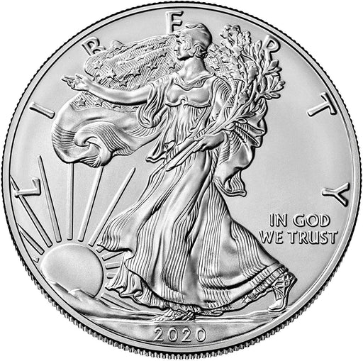 2020 1 OZ .999 Silver Eagle Dollar Coin BU, Walking Liberty, Uncirculated by US Mint- Comes with Coin Capsule Holder Sealed Protection