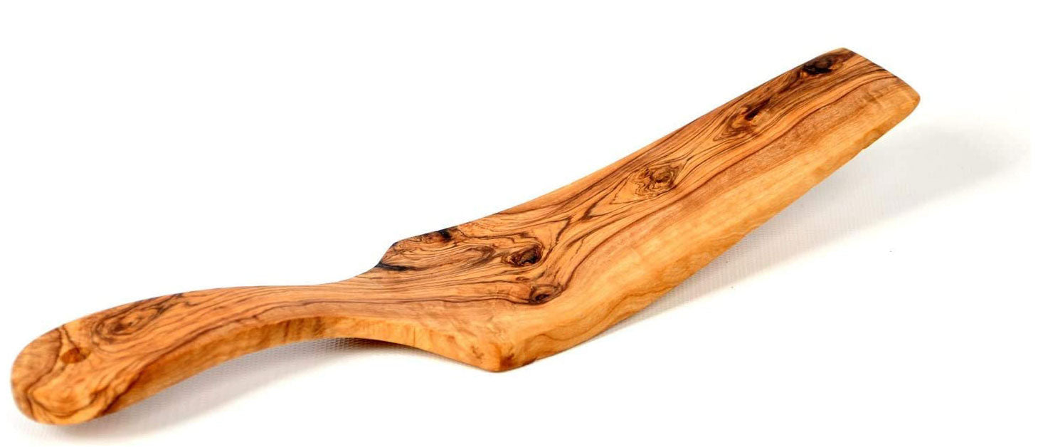 Olive Wood Wooden Spatula Server Pizza - Cake Holder- Cutter -Handmade and Hand Carved by artisans.