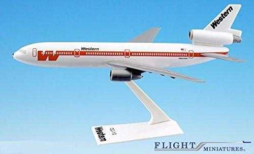 Western "White Scheme" DC-10 Airplane Miniature Model Plastic Snap-Fit 1:250 Part# ADC-01000I-009