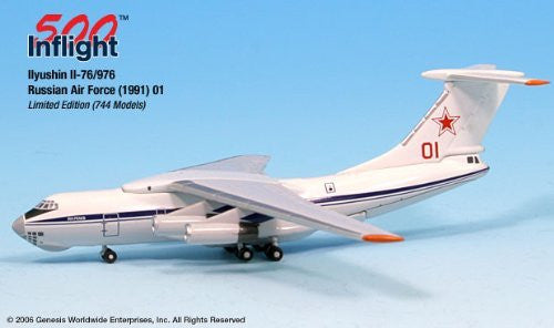 Russian Air Force Red 01 IL-76/976 Airplane Miniature Model Metal Die-Cast 1:500 Part# A015-IF5176004