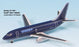 Airplane Miniature Braniff Ultra N464AC Boeing 737-200 1:500 Part# A015-IF5732007