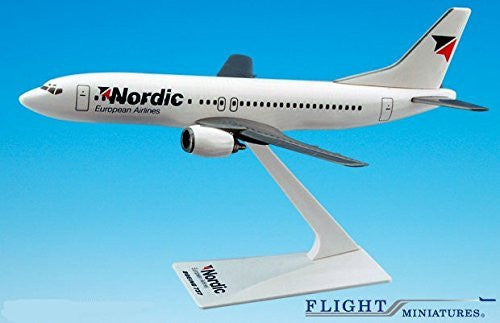 Nordic - Sweden 737-400 Airplane Miniature Model Snap Fit Kit 1:185 Part# ABO-73740G-011