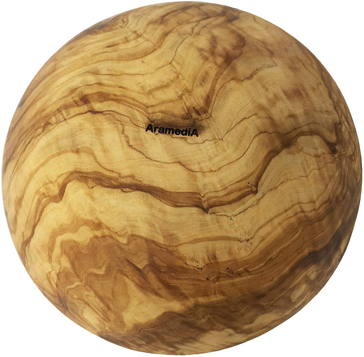 Handmade Olive Wood serving bowl for Fruit or Salad Handmade and Hand Carved by Artisans – Dimensions: 20 Diameter x 8.5 (cm) or 7.87 Diameter x 3.34 (Inches); Weight: 550 gr - 1.21 lbs