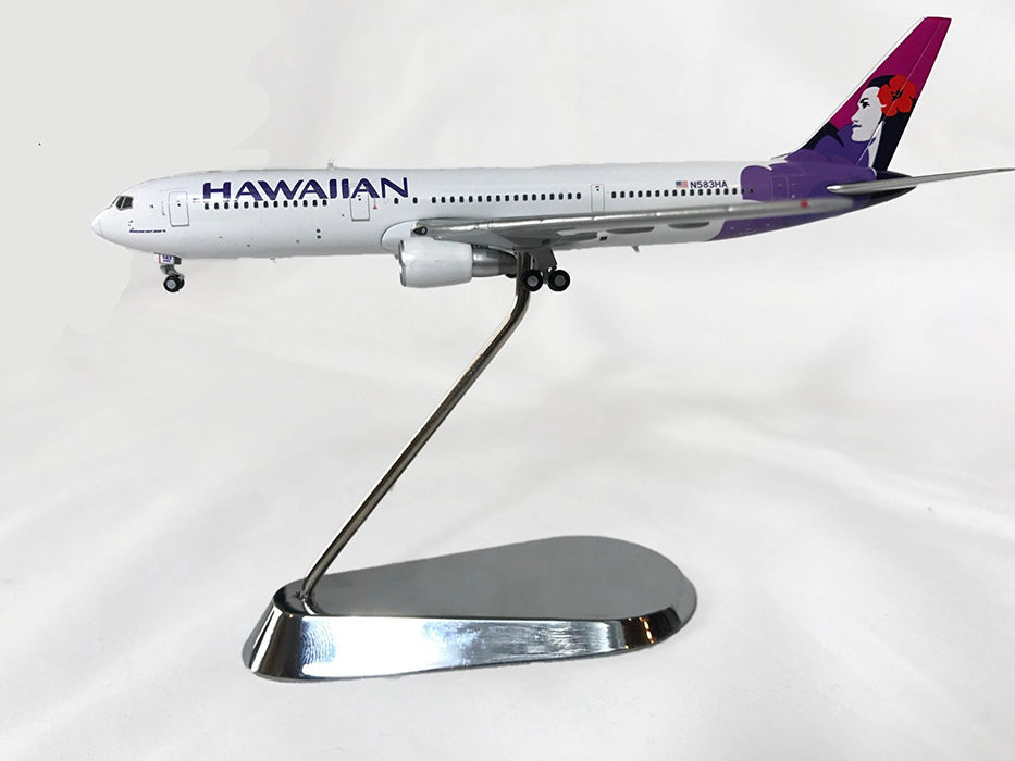 Hawaiian Airlines Boeing 767-300ER Diecast Airplane Model N583HA With Chrome Stand 1:400 Scale Part# GJHAL1562